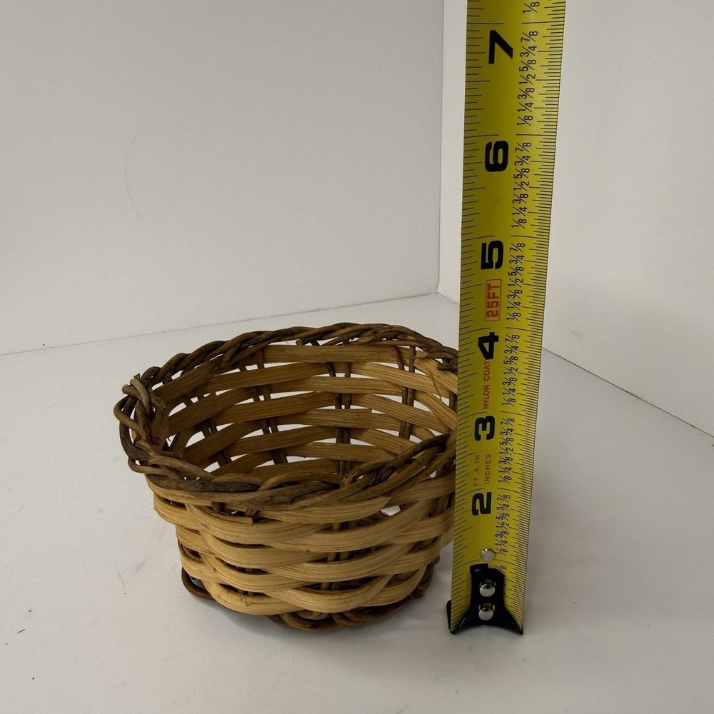 Lot of 6 Vintage Rattan,Wicker, Bamboo Handmade Baskets Boho Cottage Decor - Picture 14 of 16